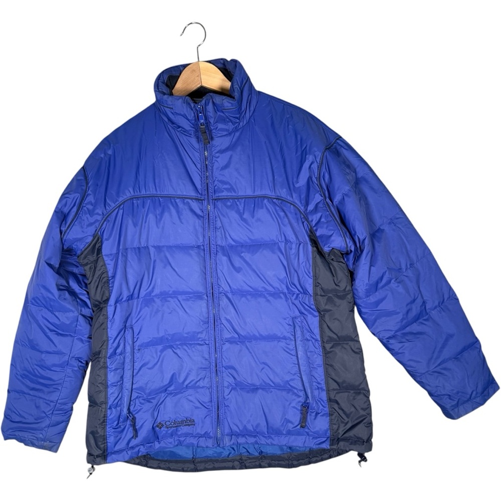 Vintage Colombia Women's Blue Down Puffer Jacket Retro 90s L